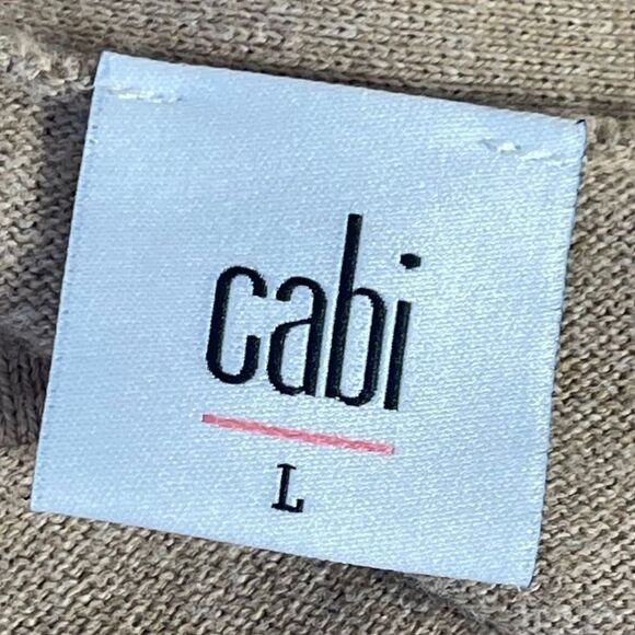 CAbi Kiki Tan Button Front Cardigan Sweater Sz L - Picture 5 of 8